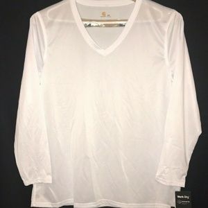 Men Carhartt 2XL Work Dry V-neck long sleeve white